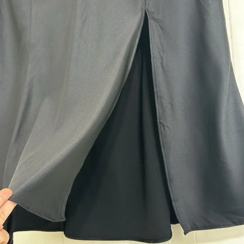 Danielle Bernstein Women's A-Line Silhouette Midi Skirt Size 1X Zip-Up Black